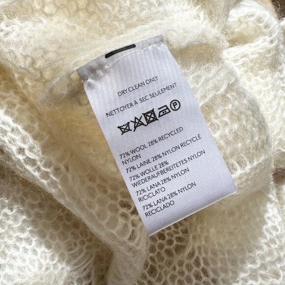 NWT Anthropologie Posey Sheer Fine Knit Wool Tunic Sweater Cream Large - Picture 7 of 14